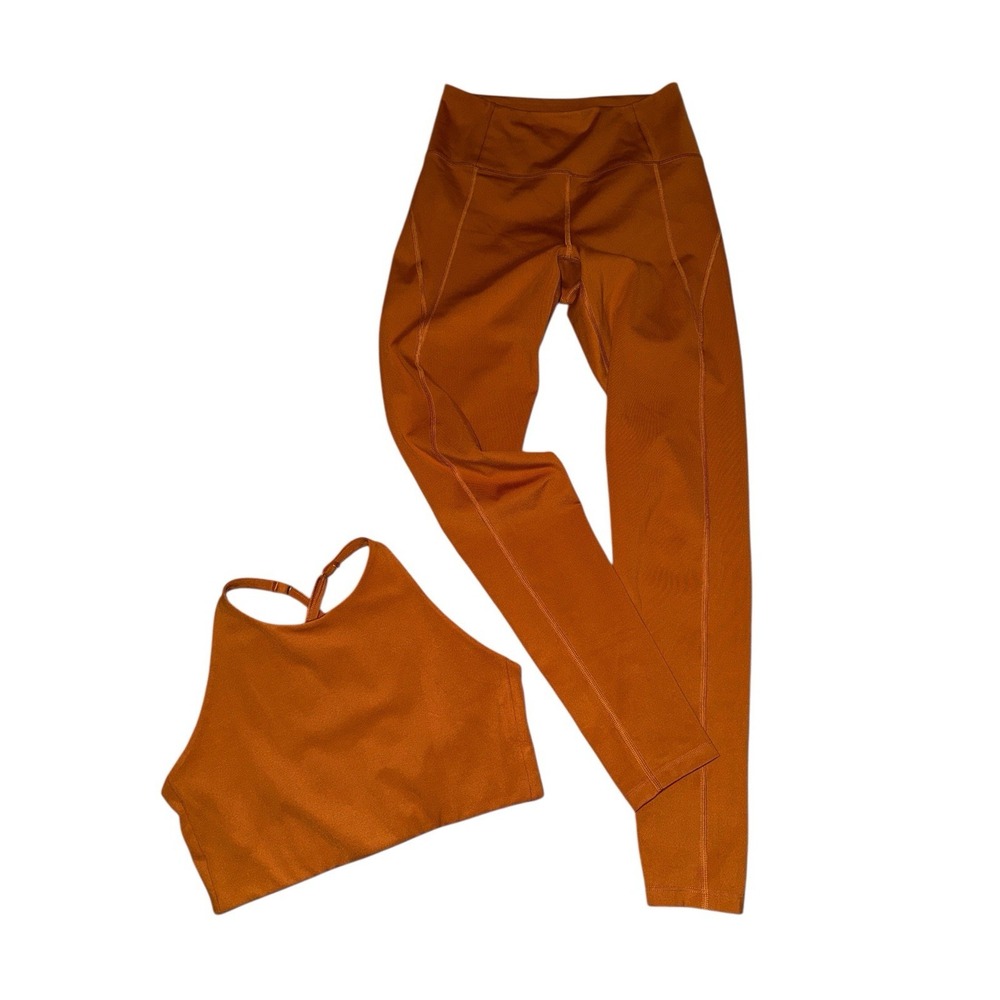 Girlfriend Collective Matching Set M Leggings Crop Bra Workout Strength Training - Picture 2 of 12